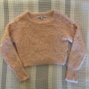 NWOT ~ Lovers + Friends ~Cropped Pink Eyelash Sweater ~ Medium